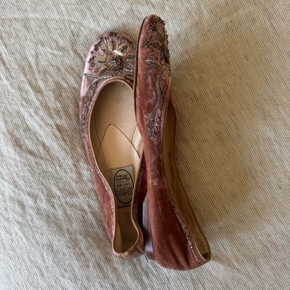 Vintage Emma Hope Velvet Embroidered Ballet Flats - Picture 4 of 5